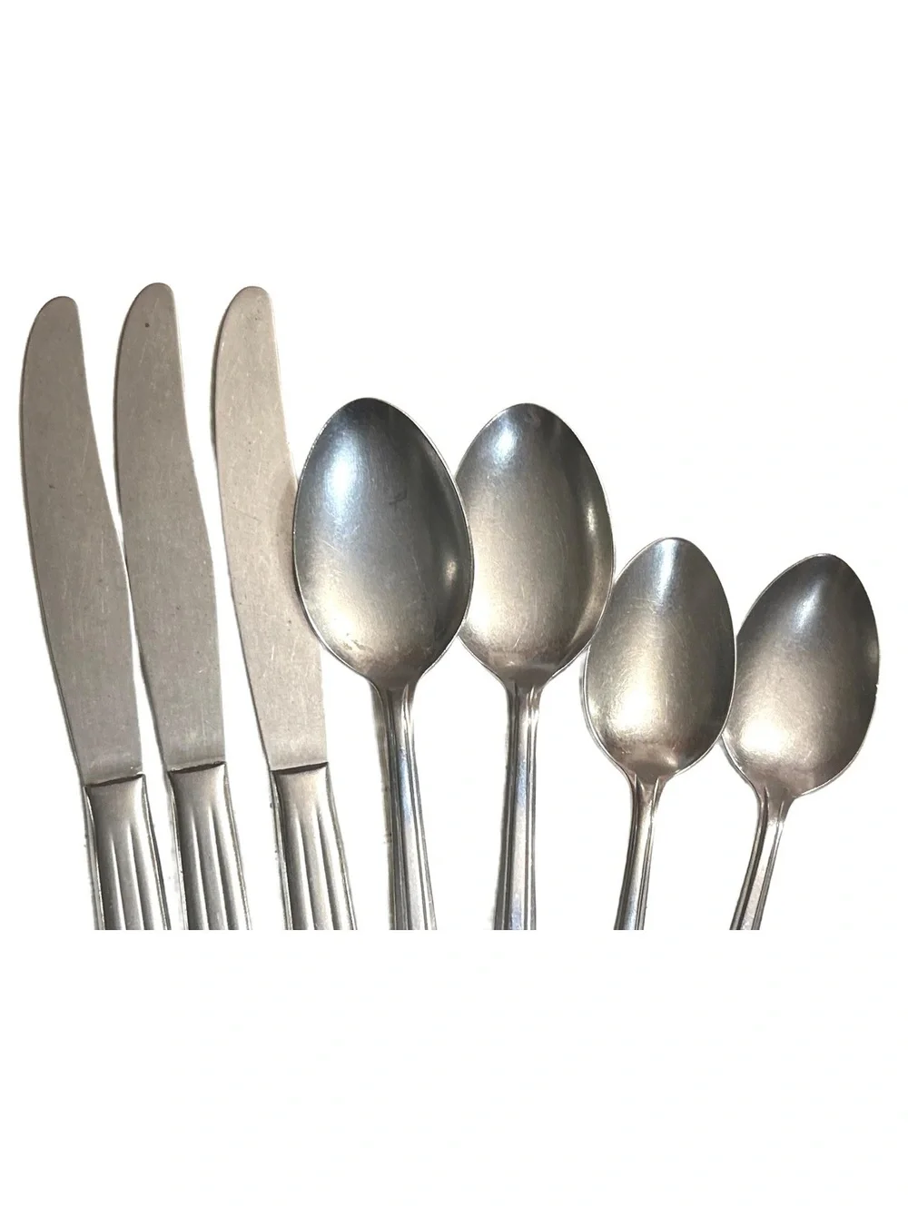 EKCO EKS7 Chevron Pattern Vintage Flatware,Mixed Lot of Seven Pieces